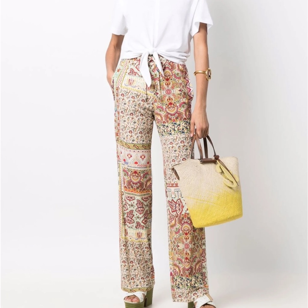 Etro Multicolor Patterned Wide-Leg Pants